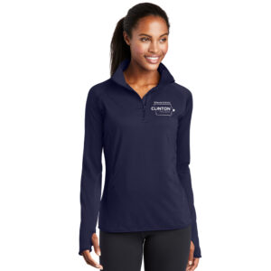 Nestle Clinton Ladies Sport-Wick Stretch 1/2 Zip Pullover-Navy