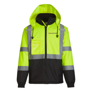 Nestle Clinton Class 3 Hi Vis Safety Green/Black Quilted Lined Chore Coat