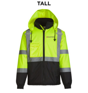 Nestle Clinton Class 3 Hi Vis Safety Green/Black Quilted Lined Chore Coat Tall