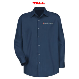 Nestle Clinton 100% Cotton Long SL Work Shirt w/ snap Front REGULAR LONG- Navy