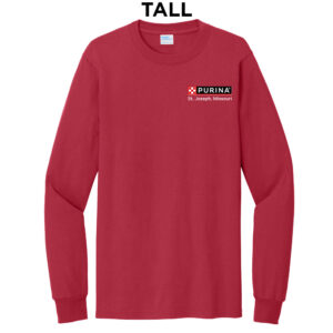 Nestle St Joseph Tall Unisex Cotton Essentail Long Sleeve Tee-Red