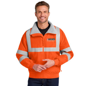 Nestle St Joseph Port Authority Men Enhanced Visibility Challenger Jacket with Reflective Taping-Safety Orange/Reflective