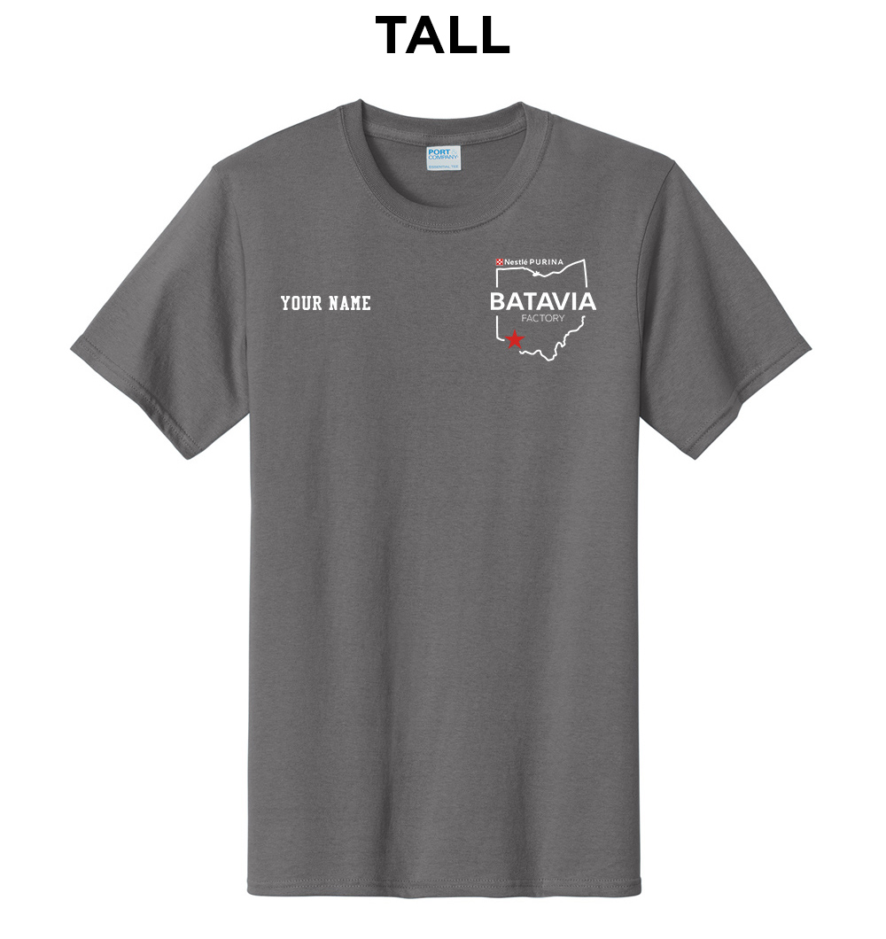 Nestle Batavia Unisex TALL Cotton Short Sleeve Tee-Medium Grey (SCREEN PRINT)