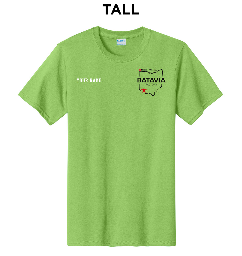 Nestle Batavia Unisex TALL Cotton Short Sleeve Tee-Lime (SCREEN PRINT)
