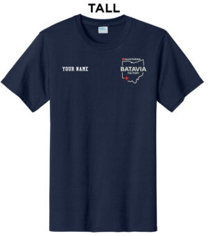 Nestle Batavia Unisex TALL Cotton Short Sleeve Tee- Navy (EMBROIDERY)