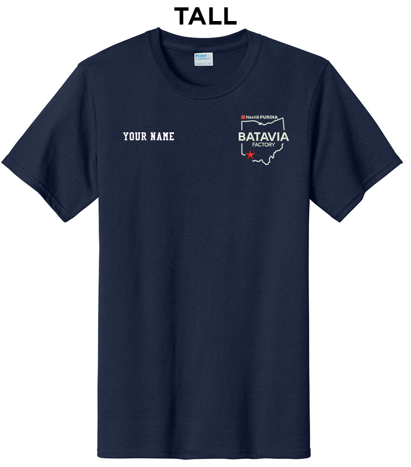 Nestle Batavia Unisex TALL Cotton Short Sleeve Tee- Navy (EMBROIDERY)