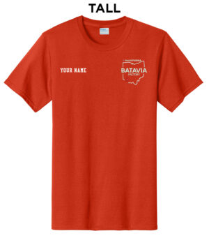 Nestle Batavia Unisex TALL Cotton Short Sleeve Tee- Orange (EMBROIDERY)