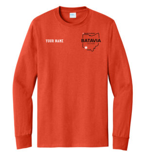 Nestle Batavia Unisex Cotton Long Sleeve Tee-Orange (SCREEN PRINT)