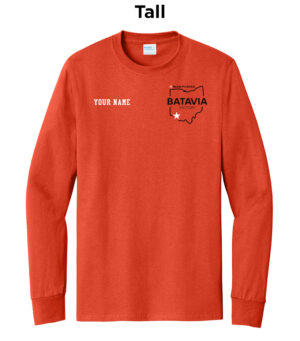 Nestle Batavia Unisex TALL Cotton Long Sleeve Tee-Orange (SCREEN PRINT)