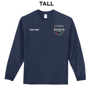 Nestle Batavia Unisex TALL Cotton Long Sleeve Tee-Navy (EMBROIDERY)