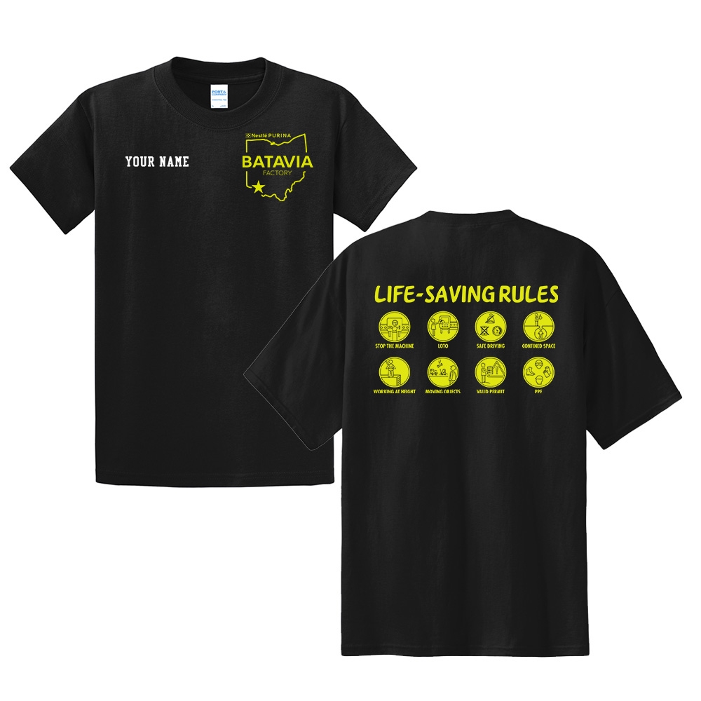 Nestle Batavia Unisex Cotton Short Sleeve Tee-Black (SCREEN PRINT)