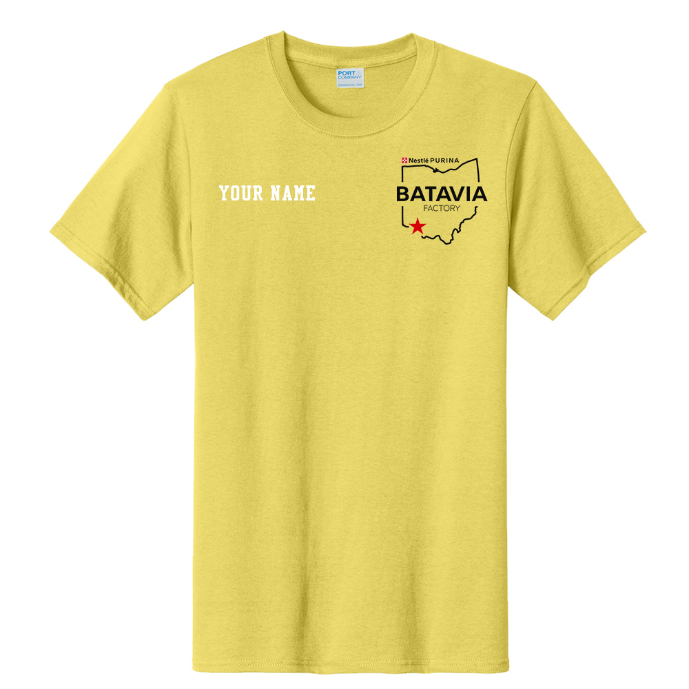Nestle Batavia Unisex Cotton Short Sleeve Tee-Yellow (SCREEN PRINT)