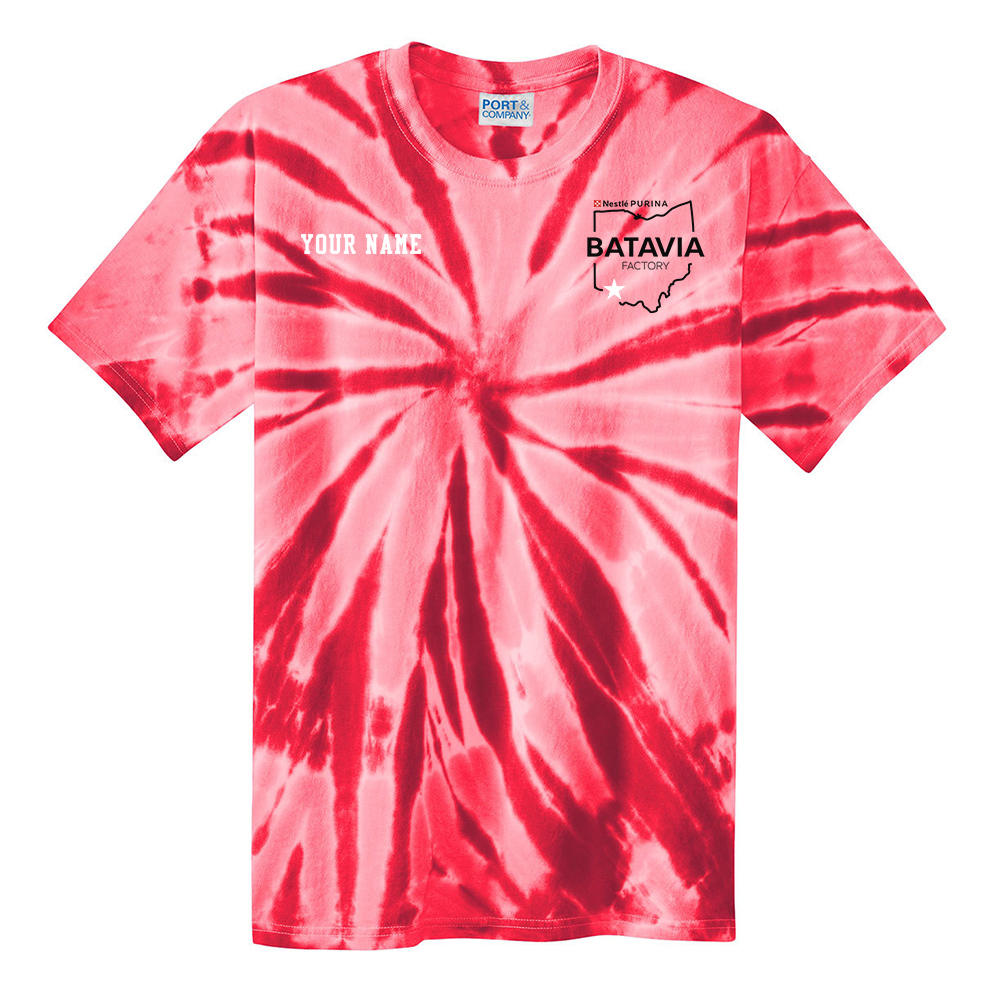 Nestle Batavia Unisex Cotton Tie Dye Short Sleeve Tee-Red (SCREEN PRINT)