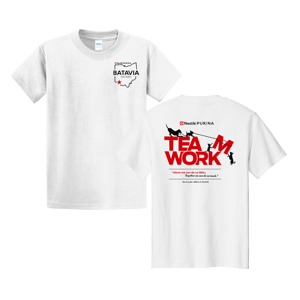 Nestle Batavia Unisex Cotton Short Sleeve Tee-White (SCREEN PRINT)