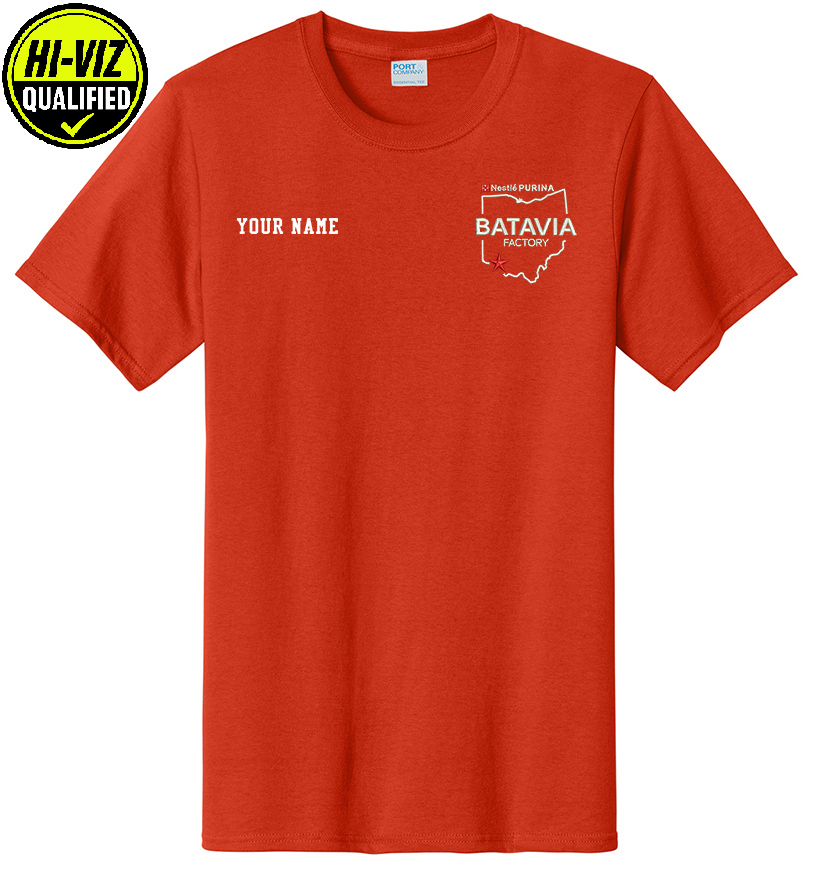 Nestle Batavia Unisex Cotton Short Sleeve Tee-Orange (EMBROIDERY)
