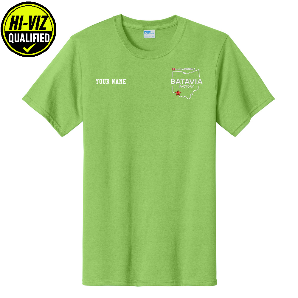 Nestle Batavia Unisex Cotton Short Sleeve Tee-Lime (EMBROIDERY)