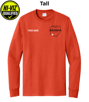 Nestle Batavia Unisex TALL Cotton Long Sleeve Tee-Orange (SCREEN PRINT)