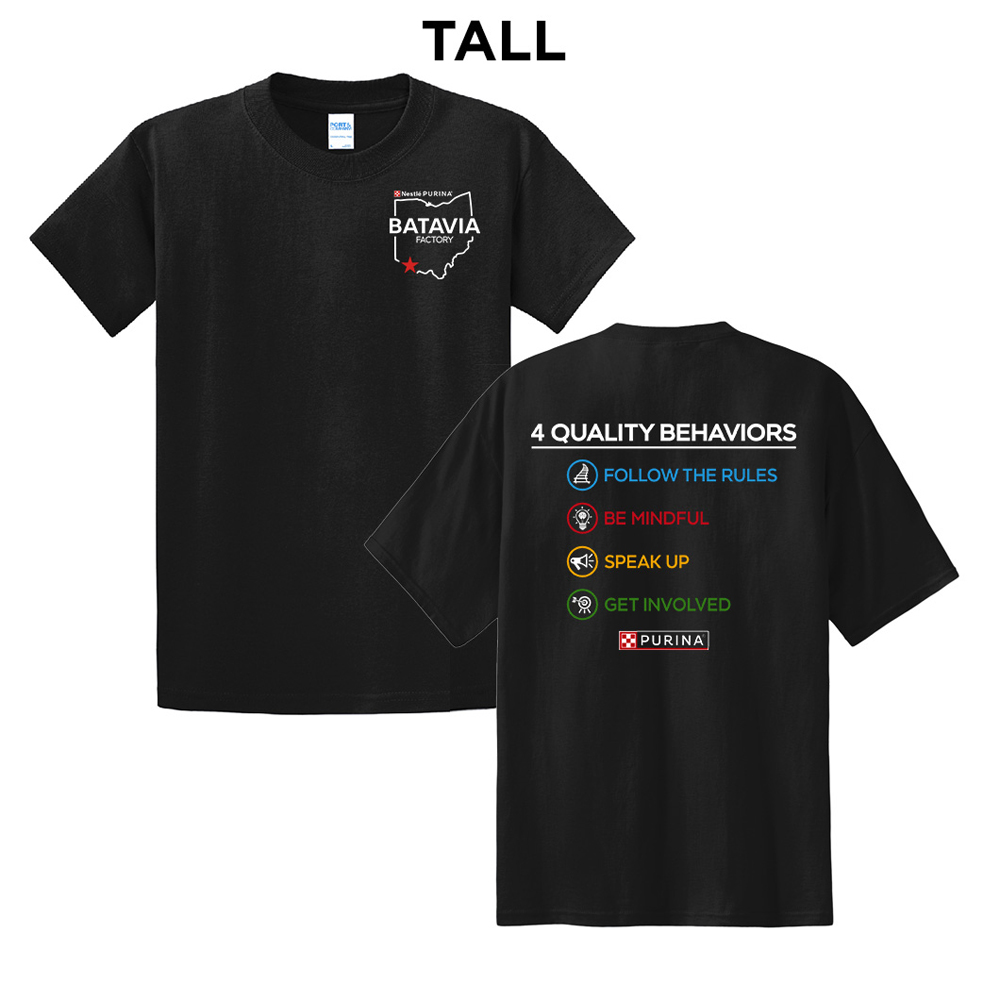 Nestle Batavia Unisex TALL Cotton Short Sleeve Tee-Black (SCREEN PRINT)