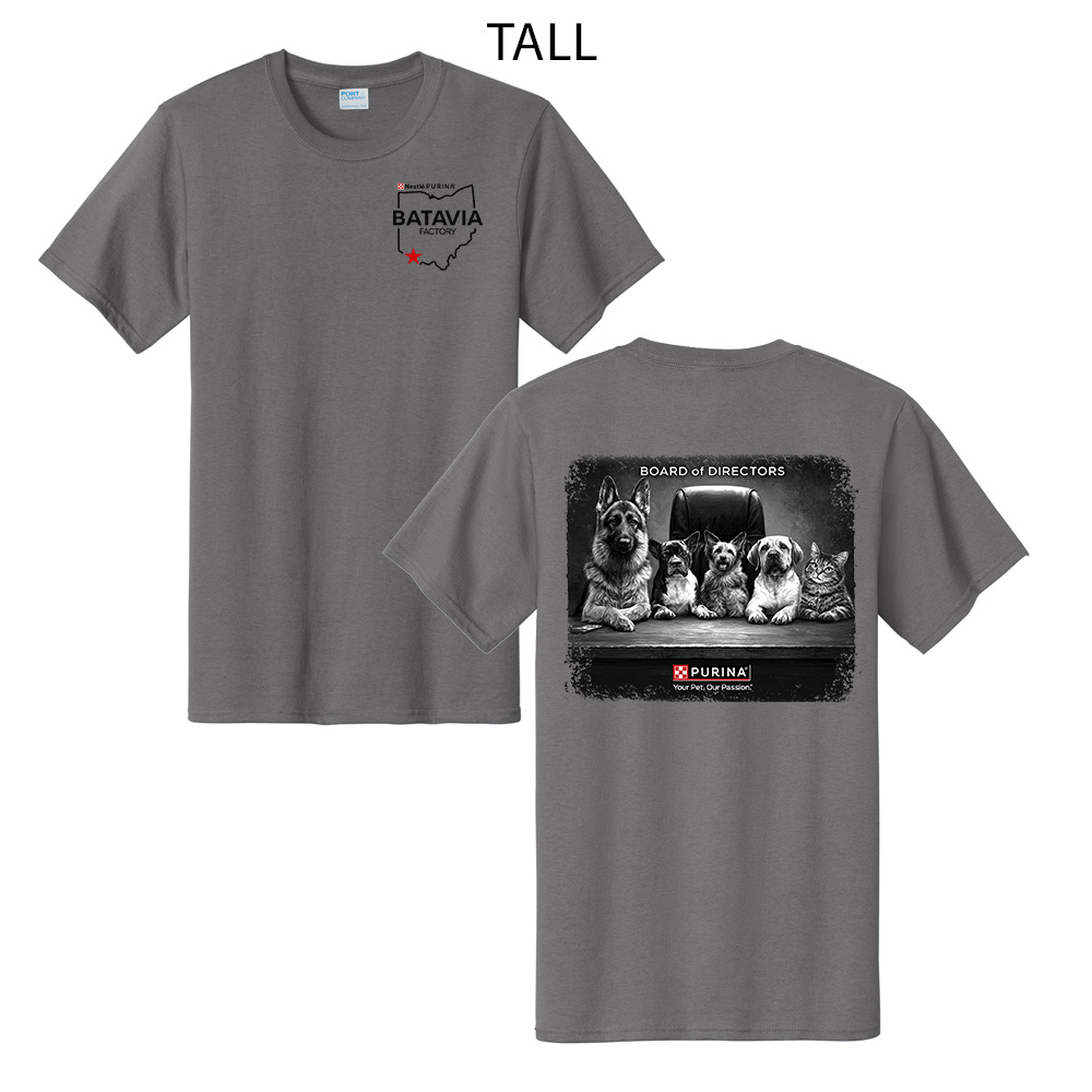 Nestle Batavia Unisex TALL Cotton Short Sleeve Tee-Medium Grey (SCREEN PRINT)