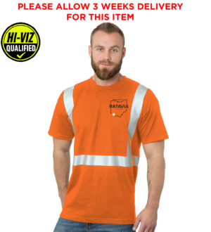 Nestle Batavia BAYSIDE MADE IN USA HI-VIS 100% COTTON CREW SOLID STRIPING - Orange