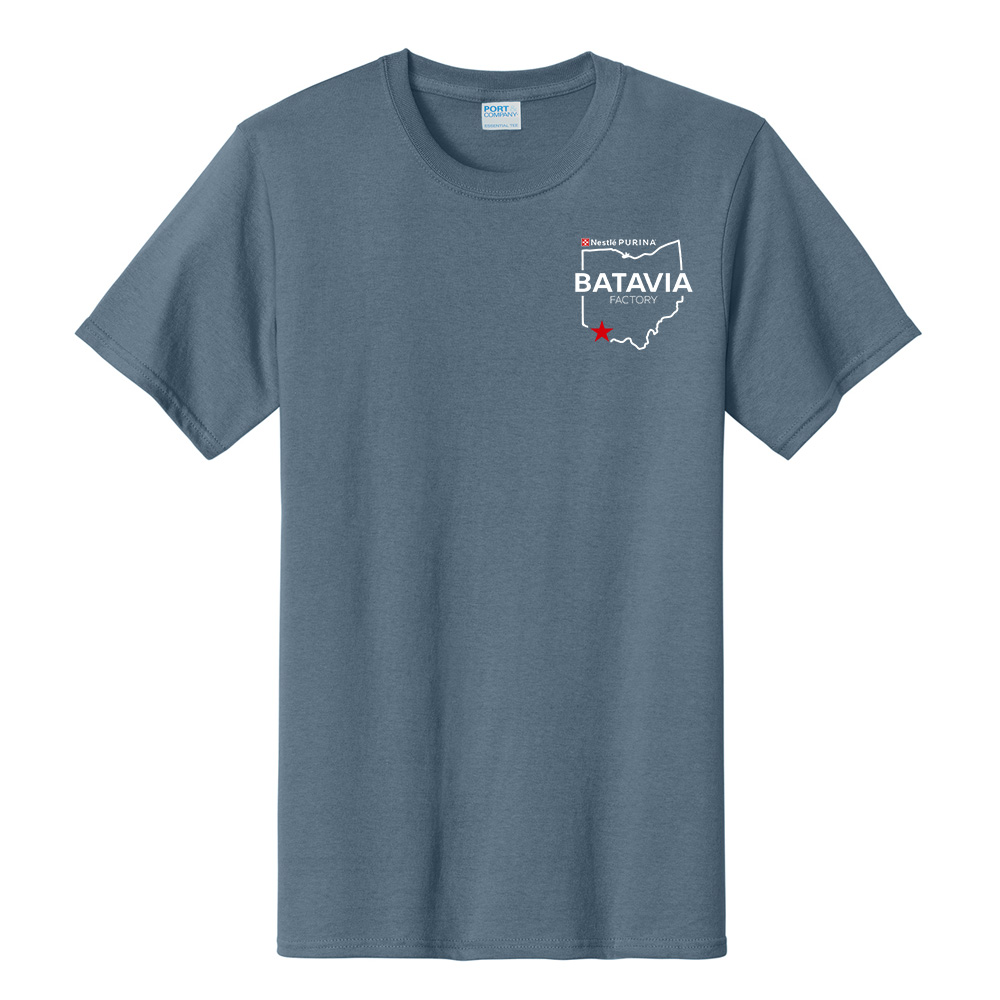 Nestle Batavia Unisex Cotton Short Sleeve Tee-Stonewashed Blue
