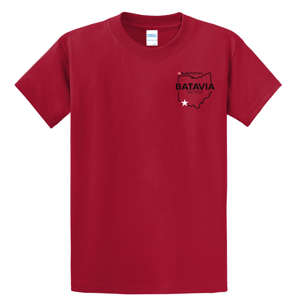 Nestle Batavia Unisex Cotton Short Sleeve Tee-Red