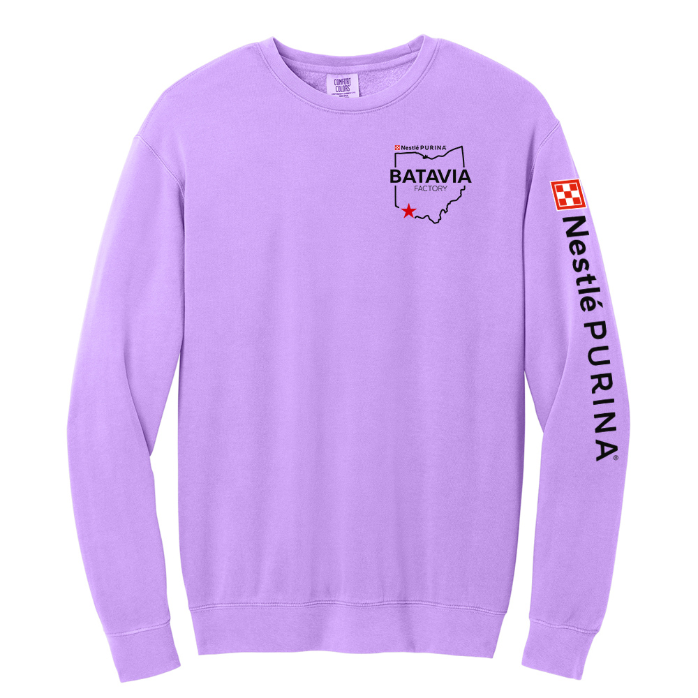 Nestle Batavia Comfort Colors Lightweight Crewneck Sweatshirt Neon Violet